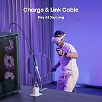 KIWI design Link Cable with Charging 16FT Compatible with Meta Quest 3s/3/2/ Pro/Pico 4 Accessories and PC/SteamVR, USB 3.0 to USB C Link Cable with 5Gbps Super Speed for Extended Gameplay, Black
