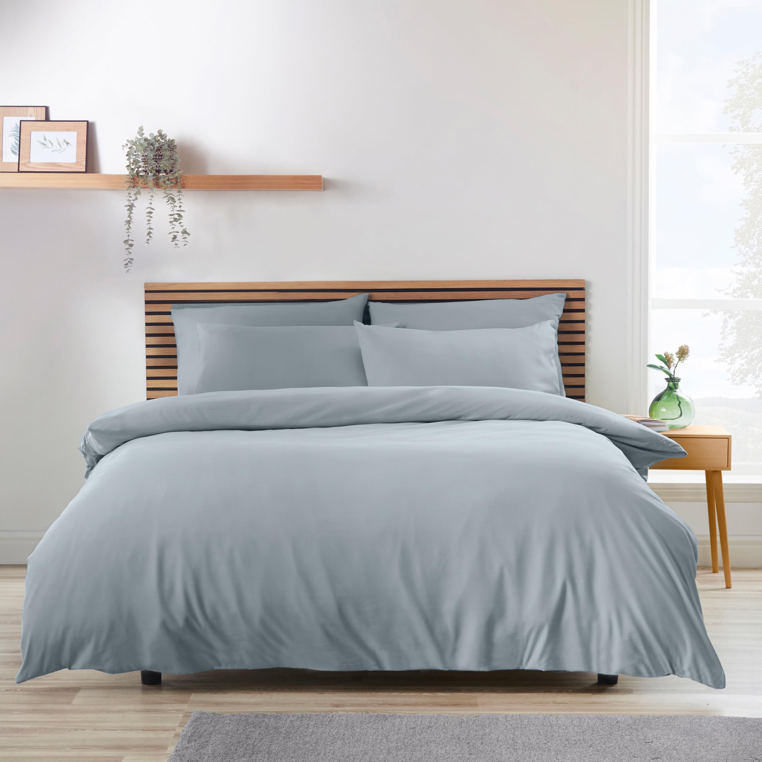 Catherine Lansfield So Soft Non-Iron Single Duvet Cover Set with Pillowcase Slate Grey โ image 1