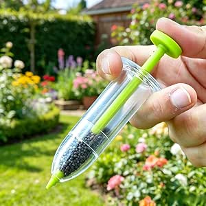 Portable Seed Dispenser Tool, Mini Handheld Garden Seeder for Small Seeds