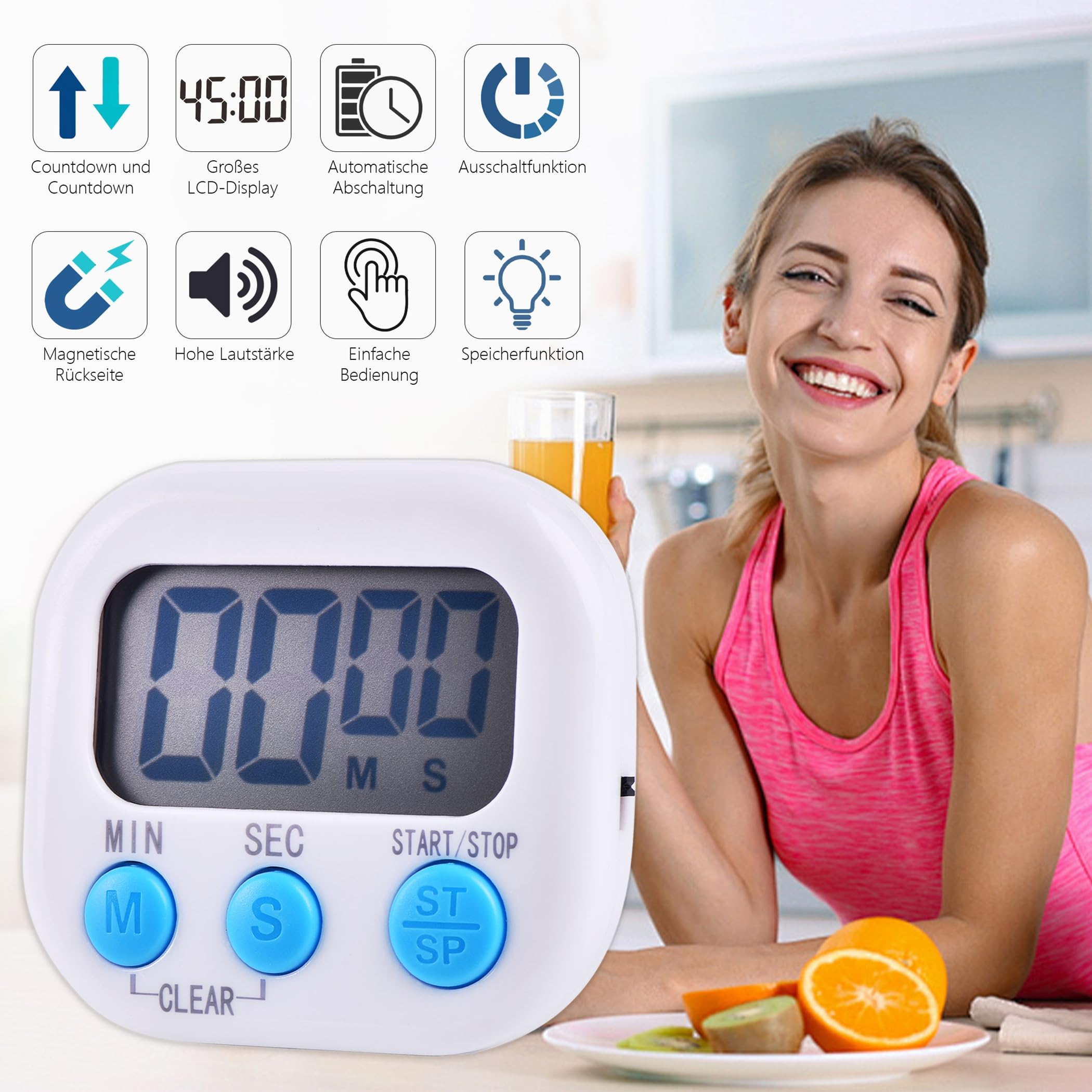 Stoppuhr Kinder Farerkass Digitaler Kurzzeitwecker – Stück