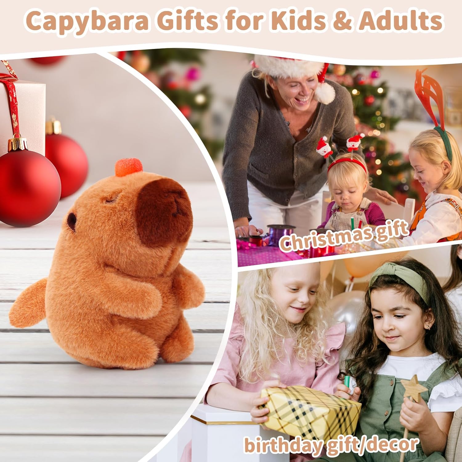 Cute Capybara Plush Toy with Shaking Tail Mini Capybara Keychain Stuff Animal Toys for Car, Desk, Back to School Gifts, Backpack Charm, Birthday Party Favor Fidget Toys for Kids Aduts (Style B)