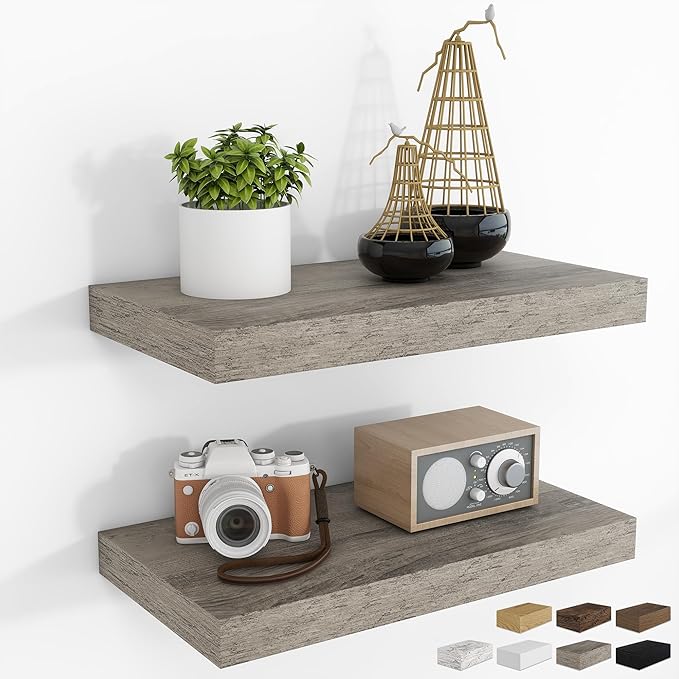 Amazon.com: RICHFOCUS 16Inch Floating Shelves for Wall 2 Pack Shelves ...
