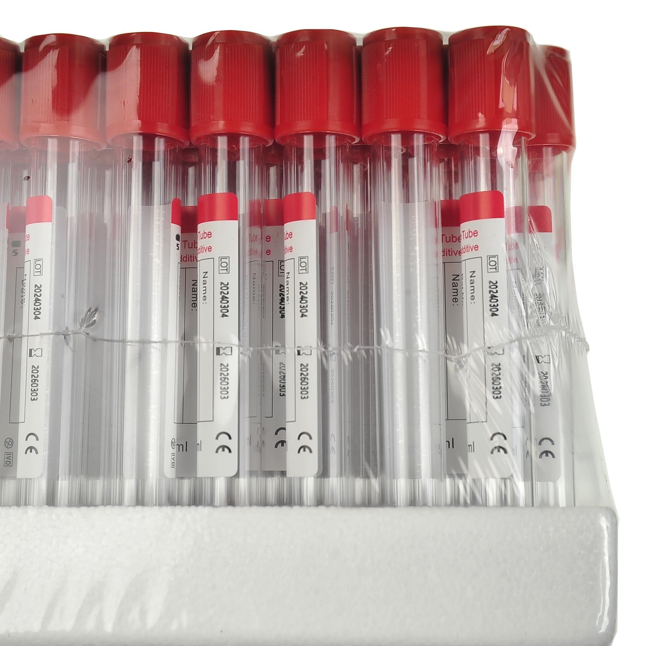 Tubos de recogida de sangre veterinaria, tubos de coagulación de 2 ml con sodio tamponado, paquete de 100 - Suministros esenciales para mascotas para análisis de sangre