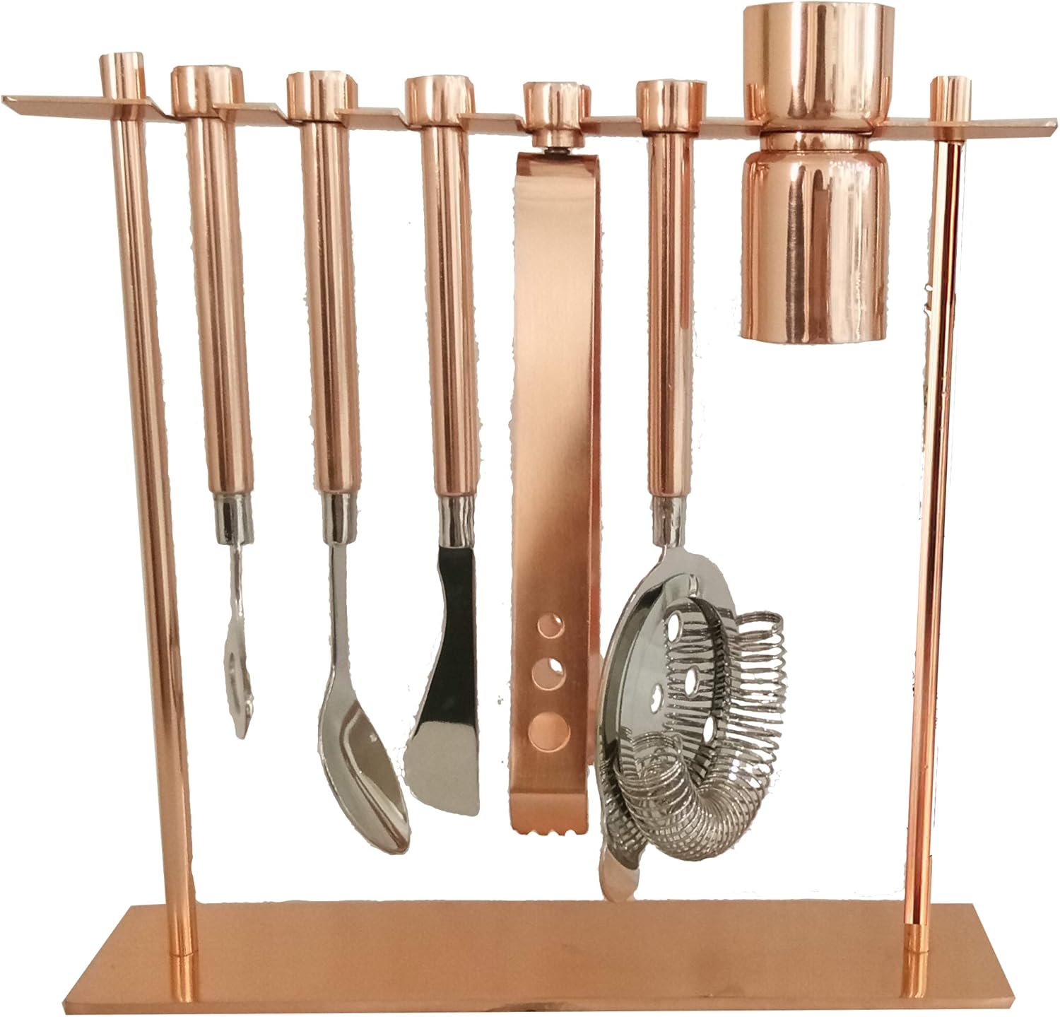 Home Wine Chillers “Aura” Hammered Copper Bar Tools Set Stainless Steel