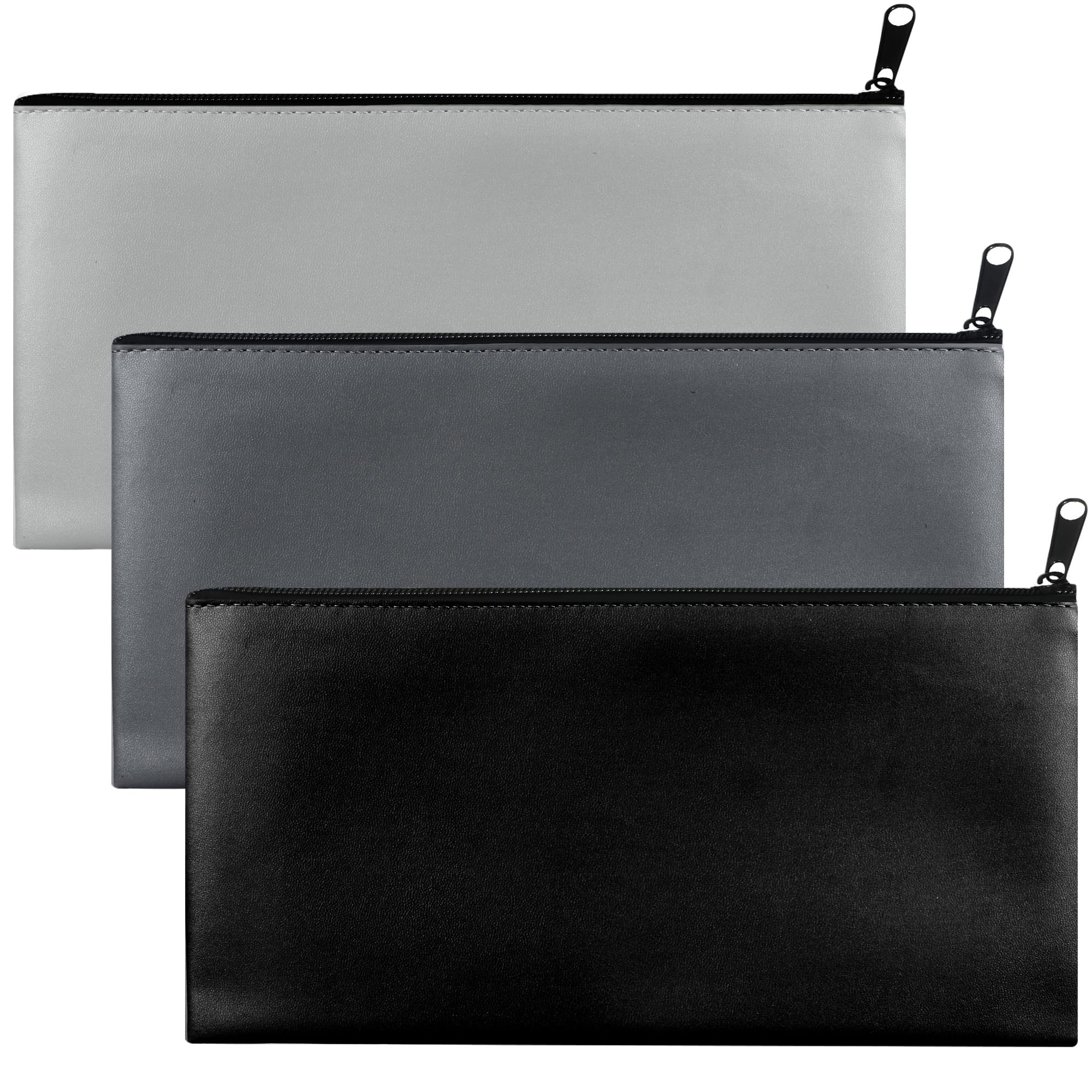 3 Bolsas de Dinero con Cremallera, A5 Bolsa de Seguridad para DepóSito Bancario, Bolsa para Dinero,Soporte para Recibos para Monedas en Efectivo, Herramienta CosméTica para Billetes, 27 x 15 cm