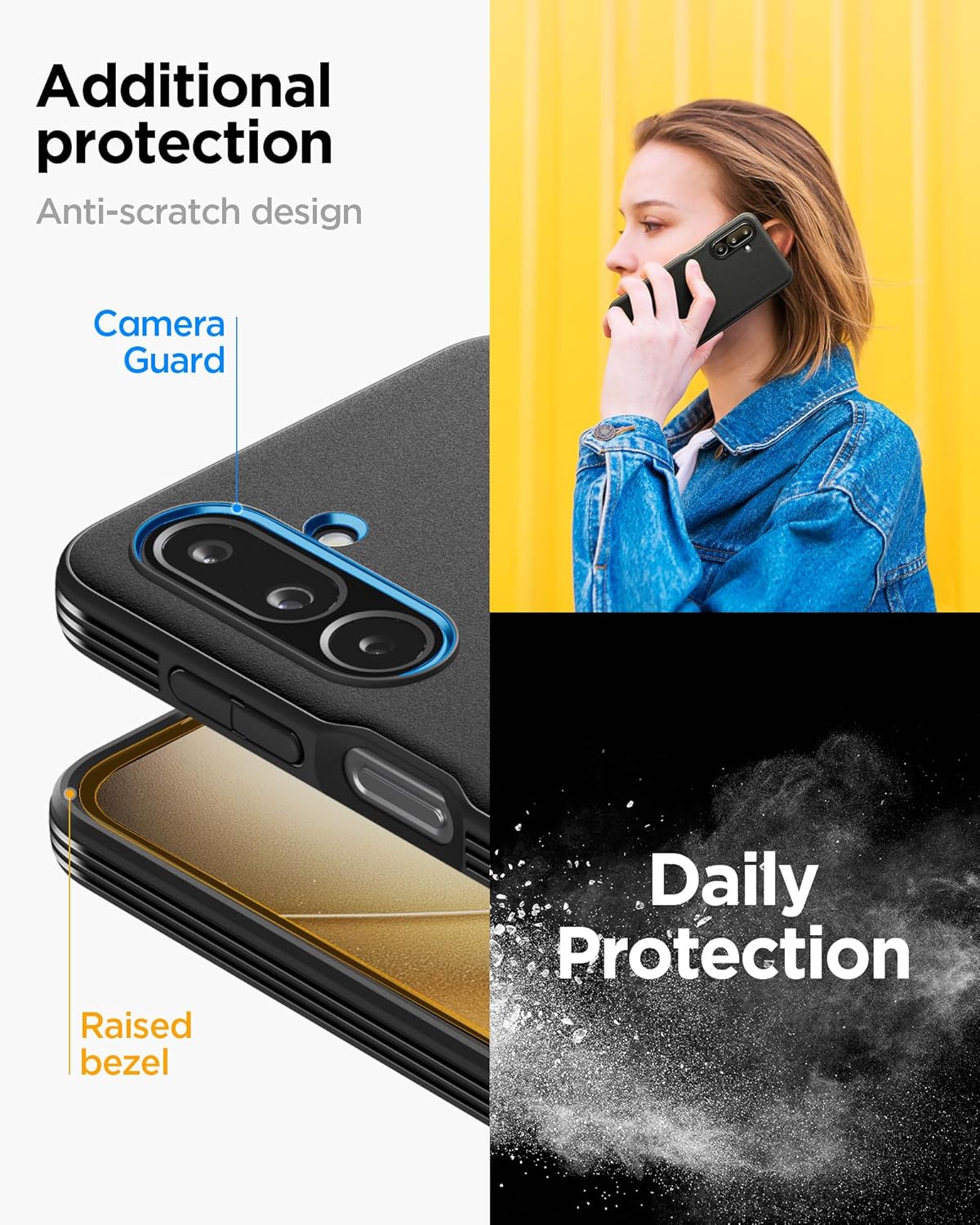 Spigen Essential Sand Blast for Samsung Galaxy M36 5G Case, Galaxy F36 5G Back Cover (2025) - TPU|Matte Black 25