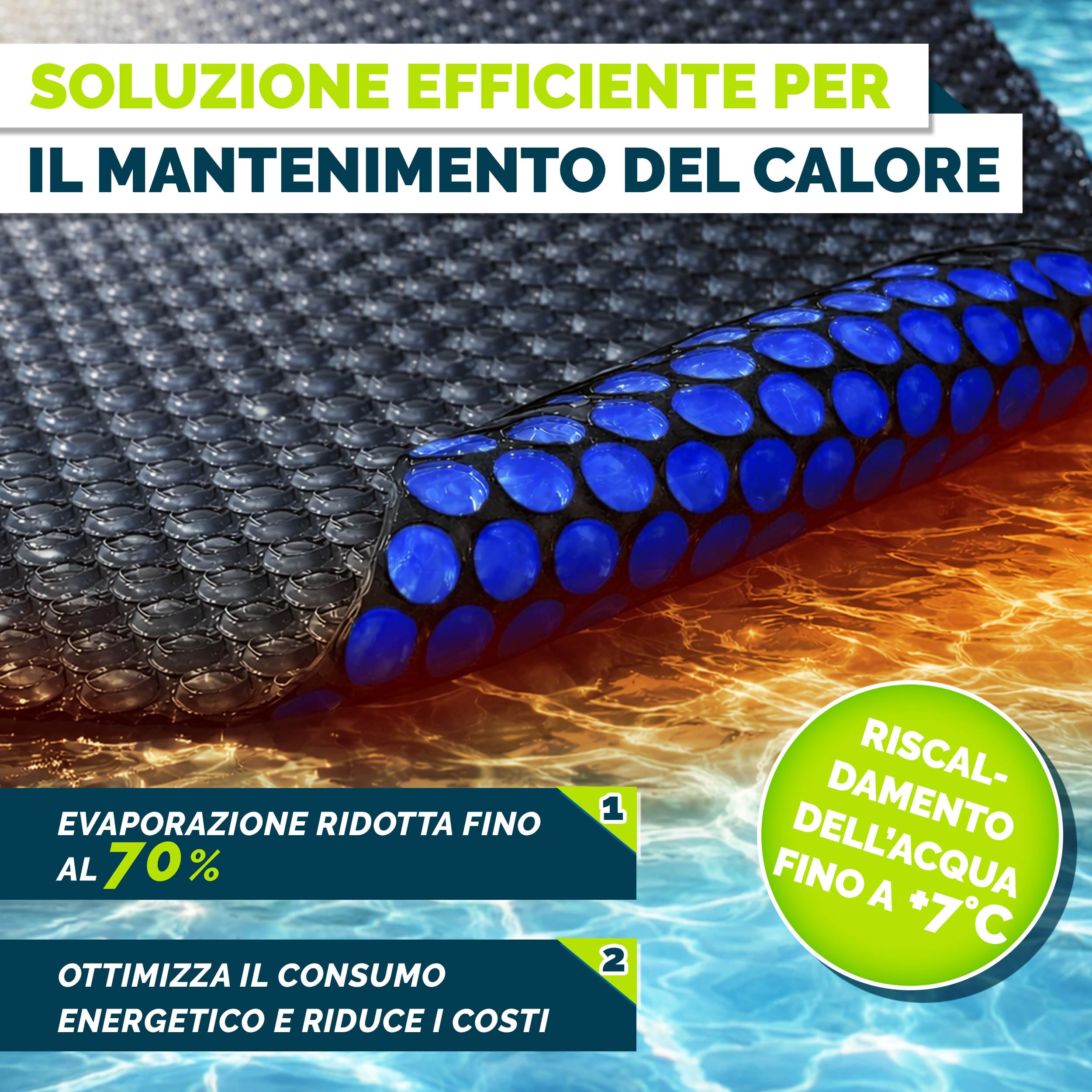 tillvex® Telone solare per piscina, rettangolare, 600 x 400 cm, pellicola solare ritagliabile | Telone solare da 120 µm, copertura solare per il riscaldamento dell'acqua, copertura solare per piscina