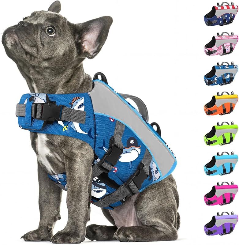 Colete Salva-Vidas para Cães SUNFURA com Flutuação e Faixas Refletivas – Pink Ocean, Tamanho S