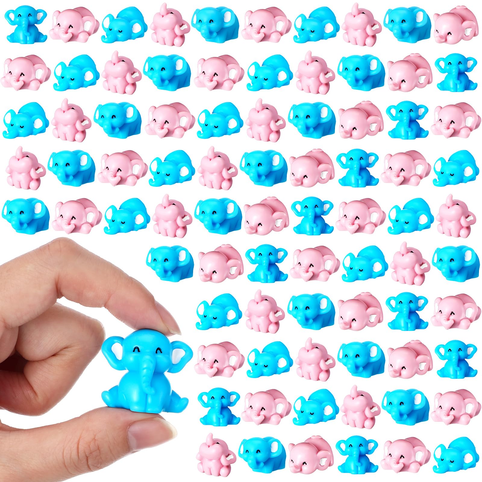 Soaoo100 Pcs Mini Elephant Figurines Miniature Elephant Miniature Resin Figurines Little Resin Animals Indoor Outdoor Statues Fairy Micro Landscape Ornament Garden Accessories for DIY Terrarium Gift