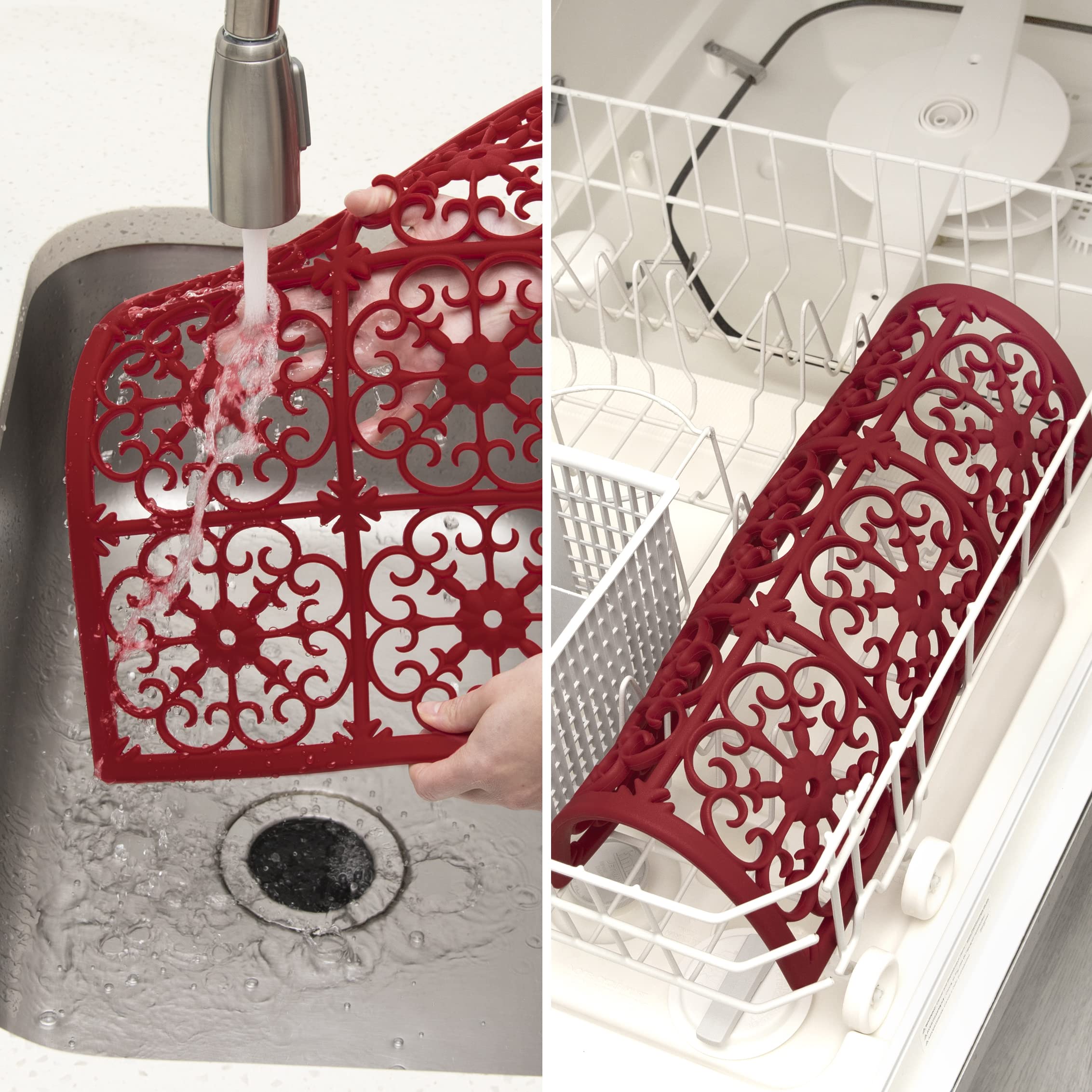GASARÉ, Salvamanteles de silicona extra grande, grueso, para platos calientes, ollas y sartenes, tapete resistente al calor para encimera, almohadilla caliente para cocina, fácil de limpiar, 16 x 12 x