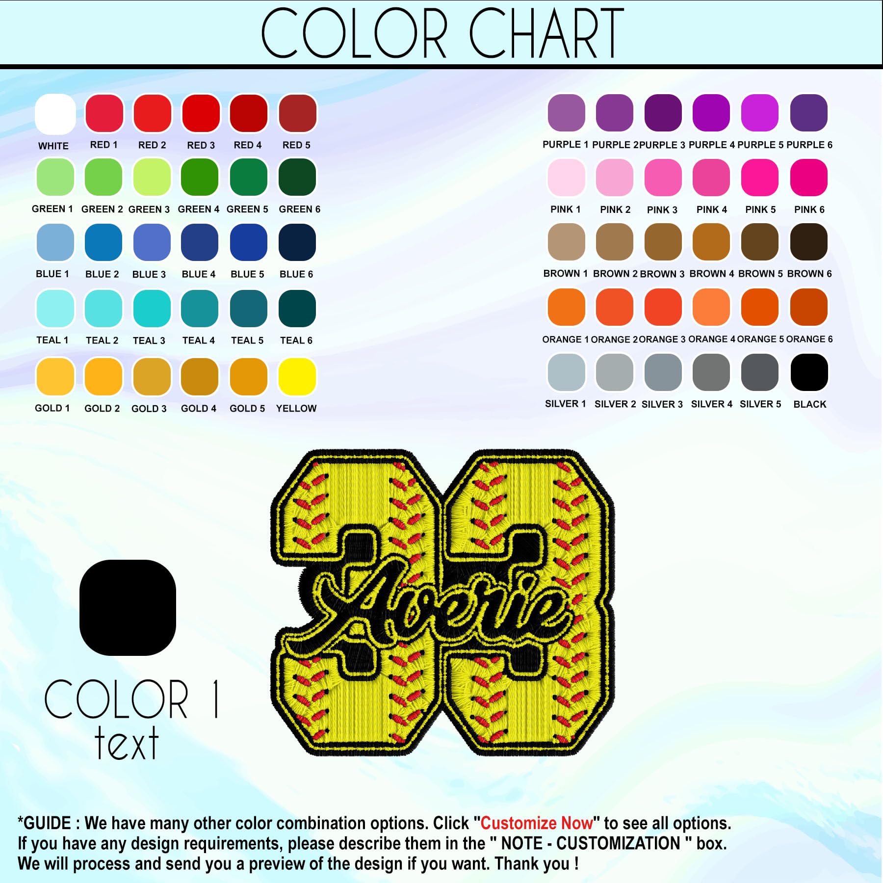 Custom Softball Name Number Patches Embroidered Personalized Baseball Team Iron On Patches, Customized Patch for Backpack, Hat, Jackets, Hook and Loop Patch, Sew On, DIY Custom PVC Patch Gifts