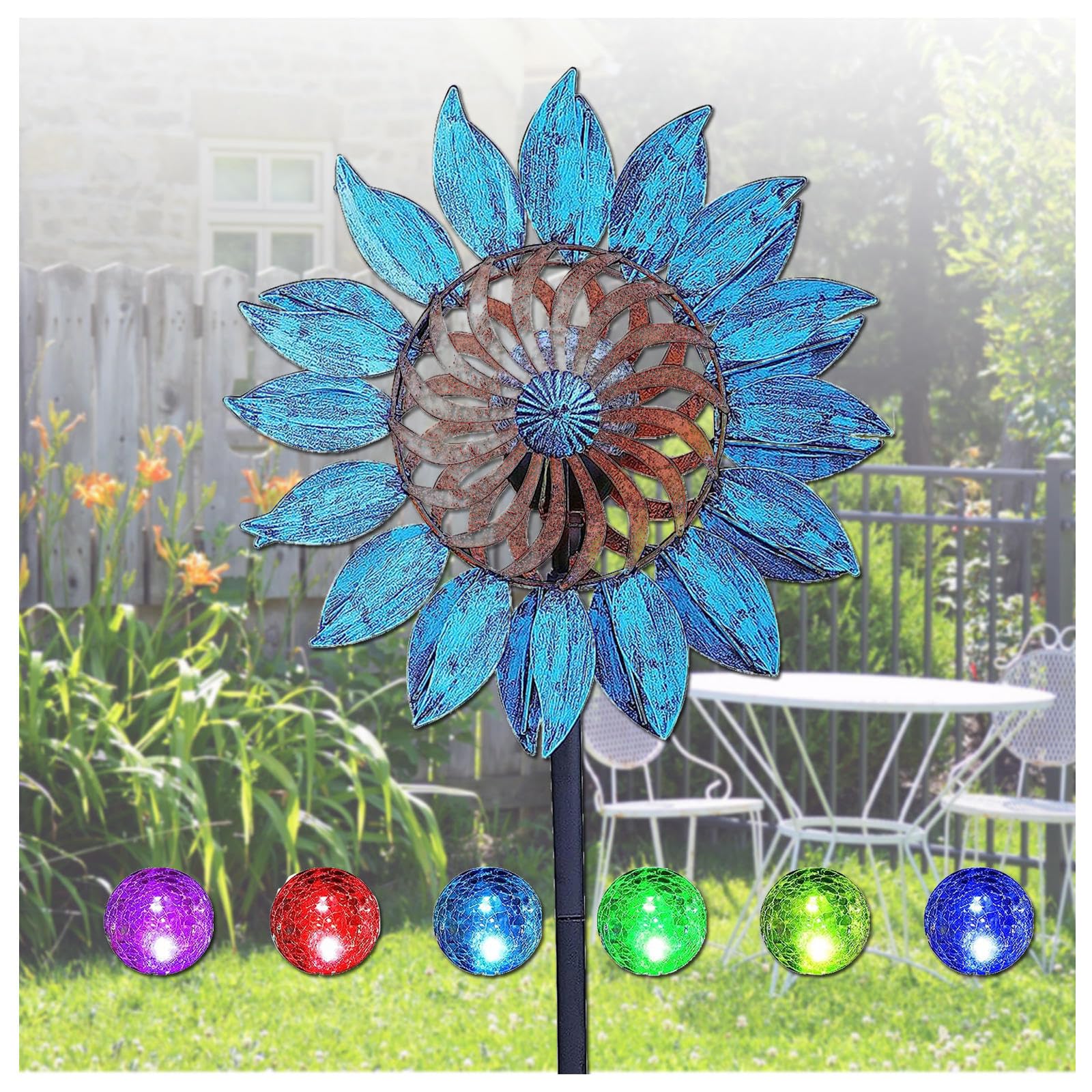 84in Solar Wind Spinners, Wind Spinners, Large Kinetic Spinner