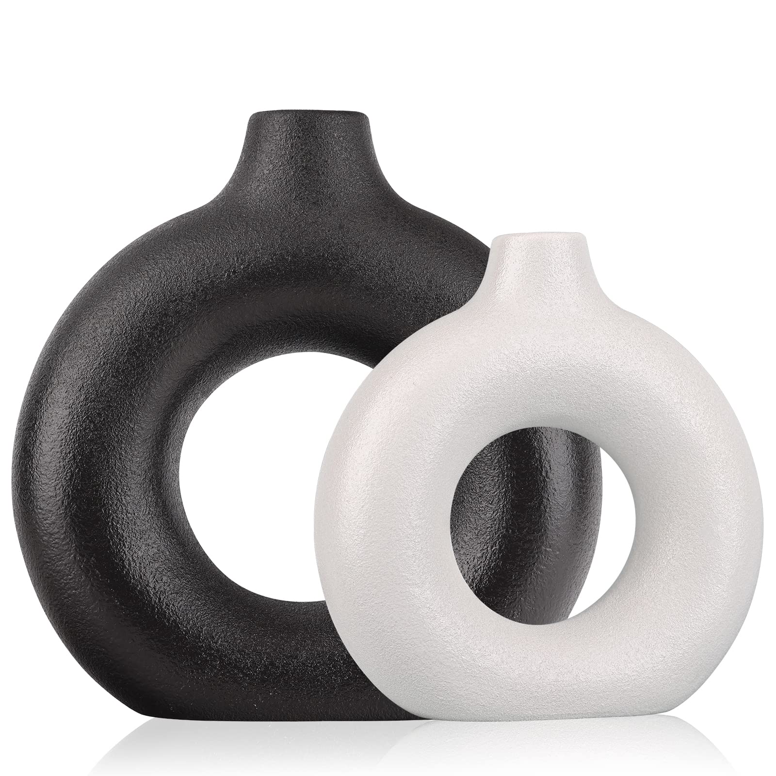 Similar to product Black and White Vase Set 2 - Modern Boho Decor Ceramic Vase Round Donut Pampas Flower Vases Minimalist Nordic Boho Ins Style for Wedding Dinner Table Party Living Room Office Bedroom, Decorative Gift