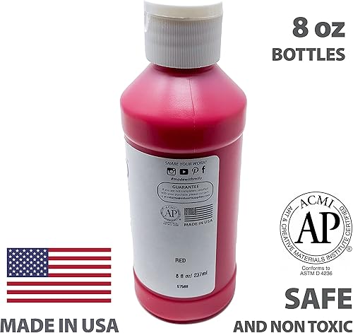 Vista 4 de milo Juego de pintura de dedos lavable para niños, 8 colores, botellas de 8 onzas, seguras y no tóxicas, fabricadas en los Estados Unidos, pinturas