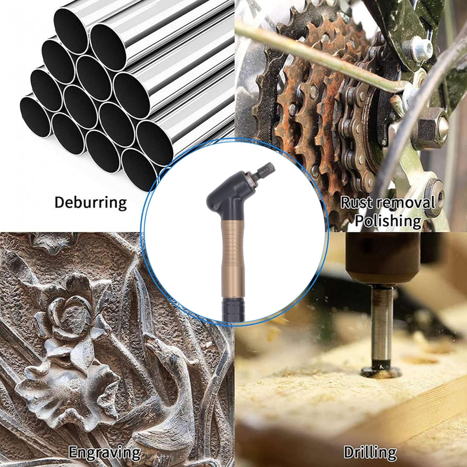 Eujgoov Kit de Amoladora Air Micro Die, Herramienta Neumática Liviana, Diseño de Codo de 23500 RPM para Pulir y Pulir