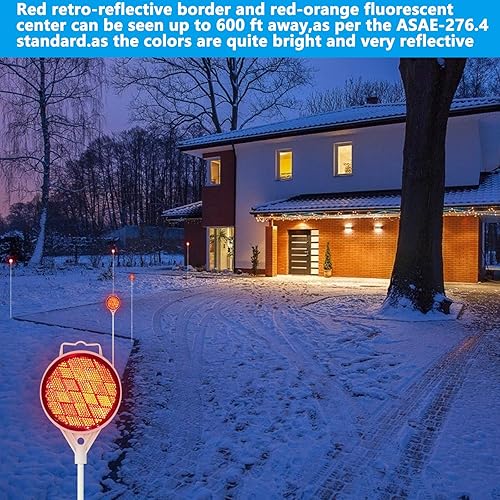 Miniatura 4 de Marcadores reflectantes para entrada, marcadores de quitanieves, reflector de doble cara de poste de fibra de vidrio de 51 pulgadas para entrada
