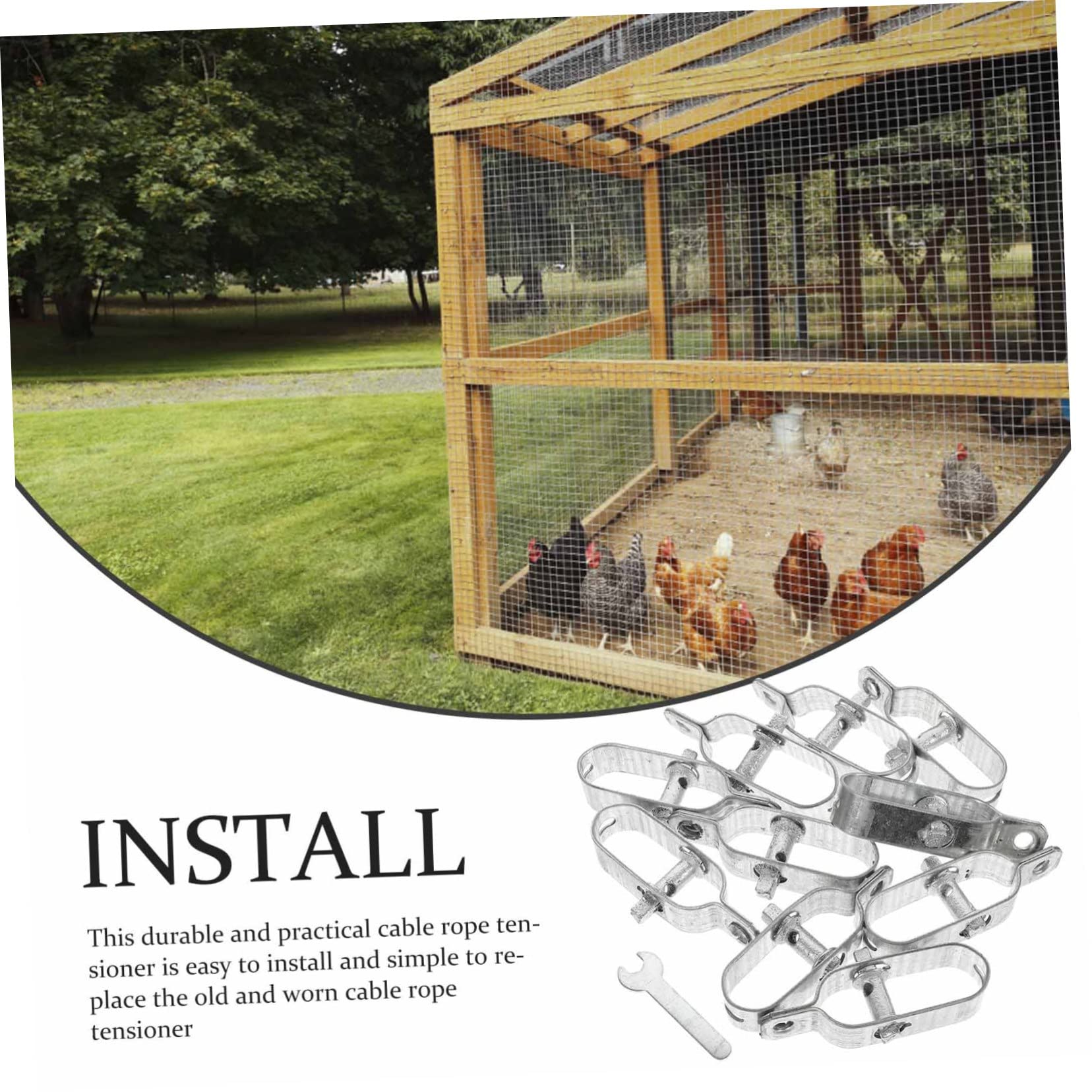 10pezzi Tenditore Per Metallici Utensile Per Tensionare in Tenditore Per Funi Metalliche Da Giardino Resistente e Leggero Per Antenne e Stendibiancheria