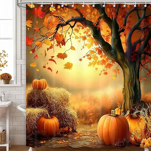 Miniatura 7 de Cortina de Ducha de Muñeco de Nieve Navideño, Conjunto de Cortinas de Baño de Bosque Invernal Rústico de Granja con Árbol de Navidad, Juegos de