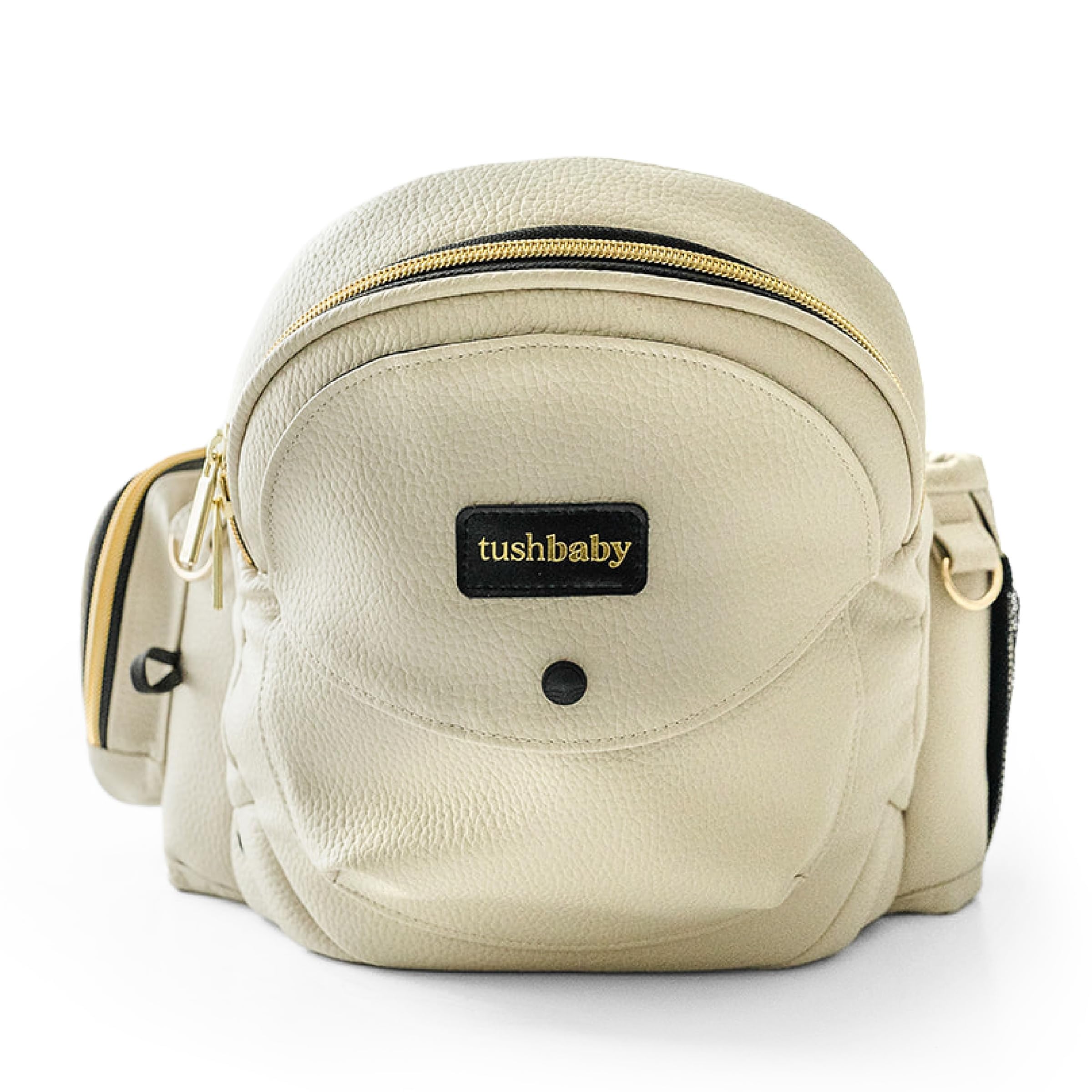 Tushbaby Porte-hanches pour bébés et tout-petits (crème) – Certifié de sécurité, lavable en machine, support à une main avec plusieurs poches, tour de taille de 58,4 à 111,8 cm, peut contenir les