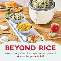 Vista 3 de DASH Arrocera familiar con olla antiadherente extraíble, función de mantener el calor y guía de recetas, capacidad de 20 tazas para arroz, granos