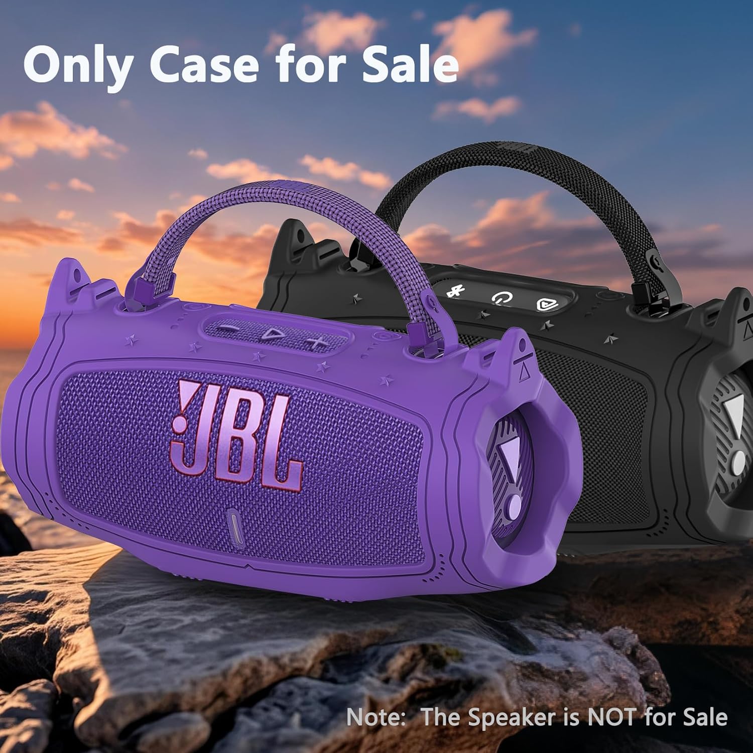 Silicone Cover Case for JBL Charge 6 Portable Bluetooth Speaker Accessories, Charge 6 Speaker Protective Case with Shoulder Strap (Purple Cover) - Image 7