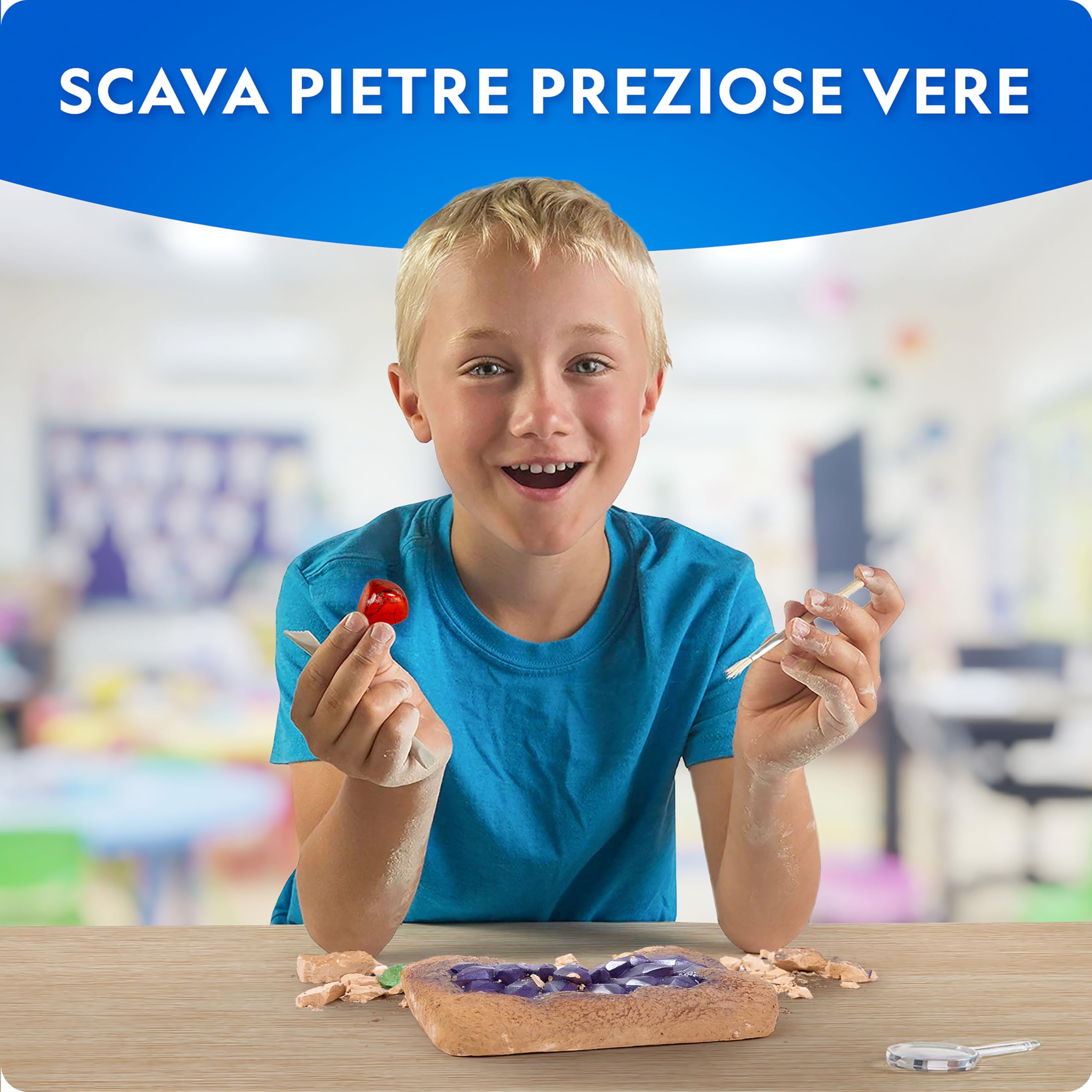 NATIONAL GEOGRAPHIC Mega Kit di Scavo di Gemme – Kit di Scavo di Cristalli e Pietre Preziose, Gioco Educativo per Bambini, Regalo per Bambine e Bambini, Collezione di Minerali