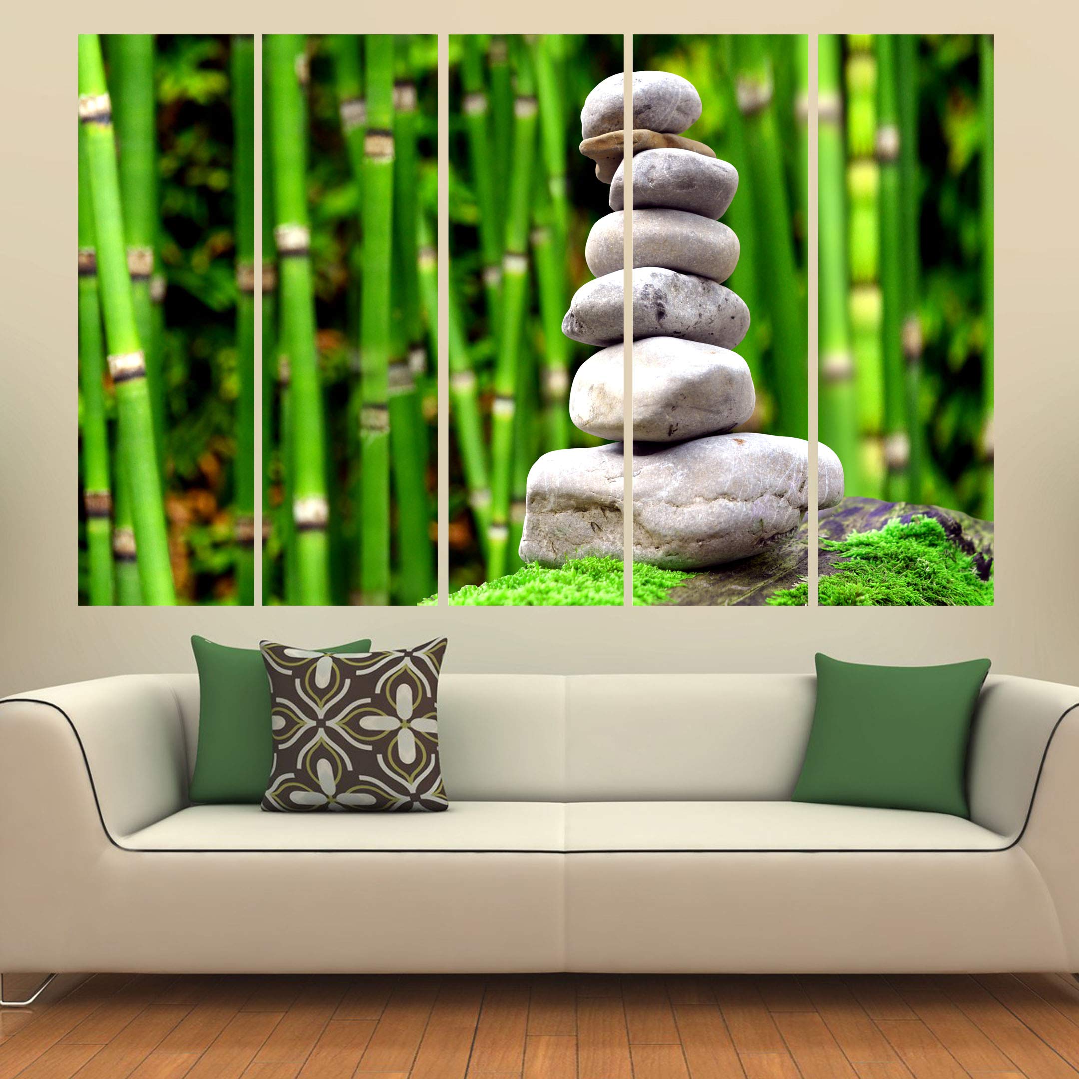 KYARA ARTS Multiple Frames, Beautiful Deers Nature Wall Painting for Living Room, Bedroom, Office, Hotels, Drawing Room Wooden Framed Digital Painting (50inch x 30inch) (Design-4)