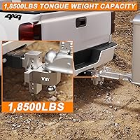 Vista 11 de VNN 10 Inch Drop Hitch 2.5 Inch Receiver - Interchangeable 3 Solid Ball Mount 1-7/8", 2", 2-5/16"(18,500 LBS GTW), Heavy Duty Aluminum Adjustable
