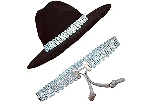 Adjustable Women's Cowboy Hat Band Adorned with Silver Glitter
