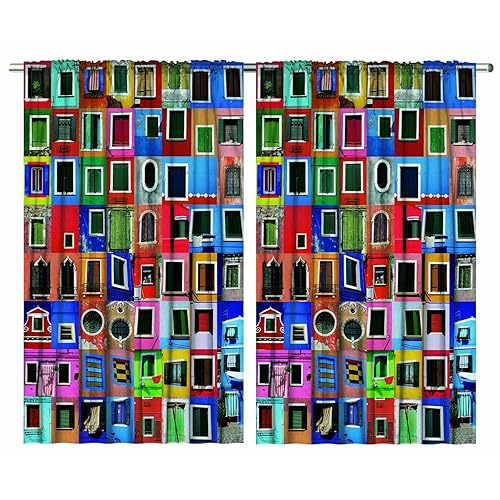 Red Blue Green Curtain Panels Amazon Com