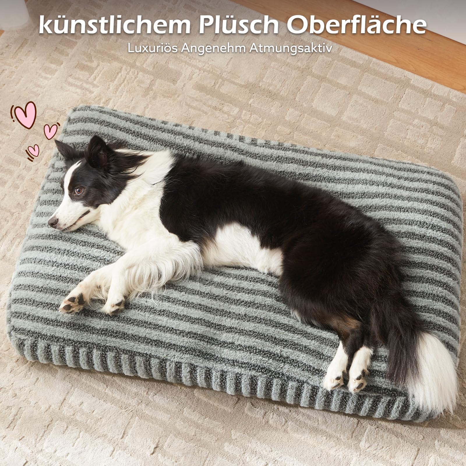 Pawk Cama Perro, Cama para Perros Medianos Lavable Extraíble, Cojín Perro Suave Transpirable Antideslizante para Perros Pequeños y Medianos, 74x53x8cm