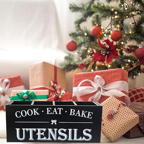 Miniatura 6 de Soporte para utensilios, soporte de utensilios de madera extra grande para encimera de cocina, organizador de espátula de cocina, organizador de