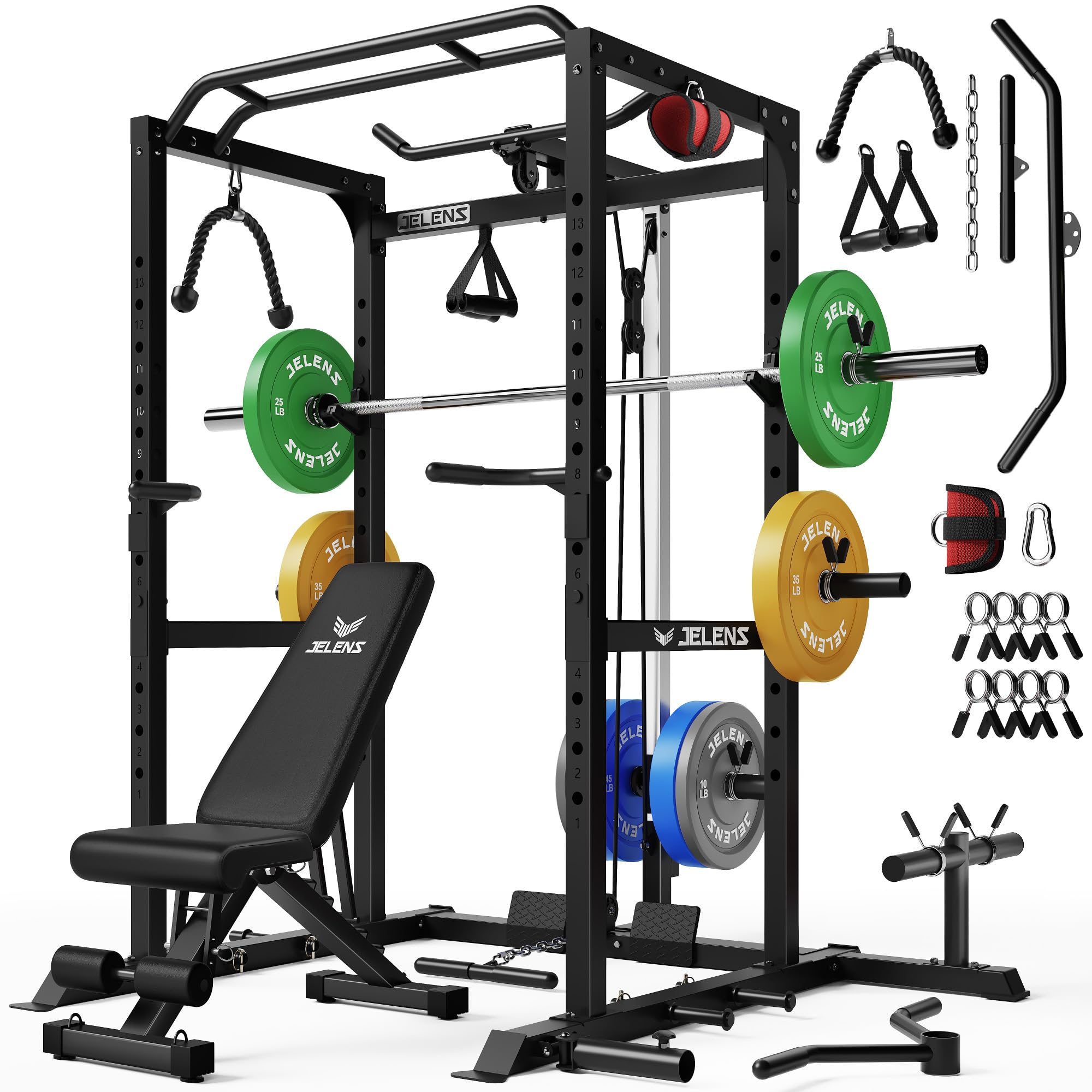 JELENS Power Cage - 2000LBS Home Gym Rack -27