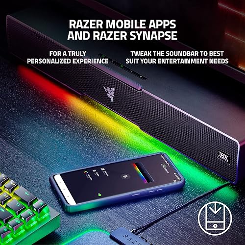 Miniatura 7 de Razer Leviathan V2: Barra de sonido multicontrolador para juegos de PC con subwoofer - THX Spatial Audio - Diseño compacto - Chroma RGB - Bluetooth