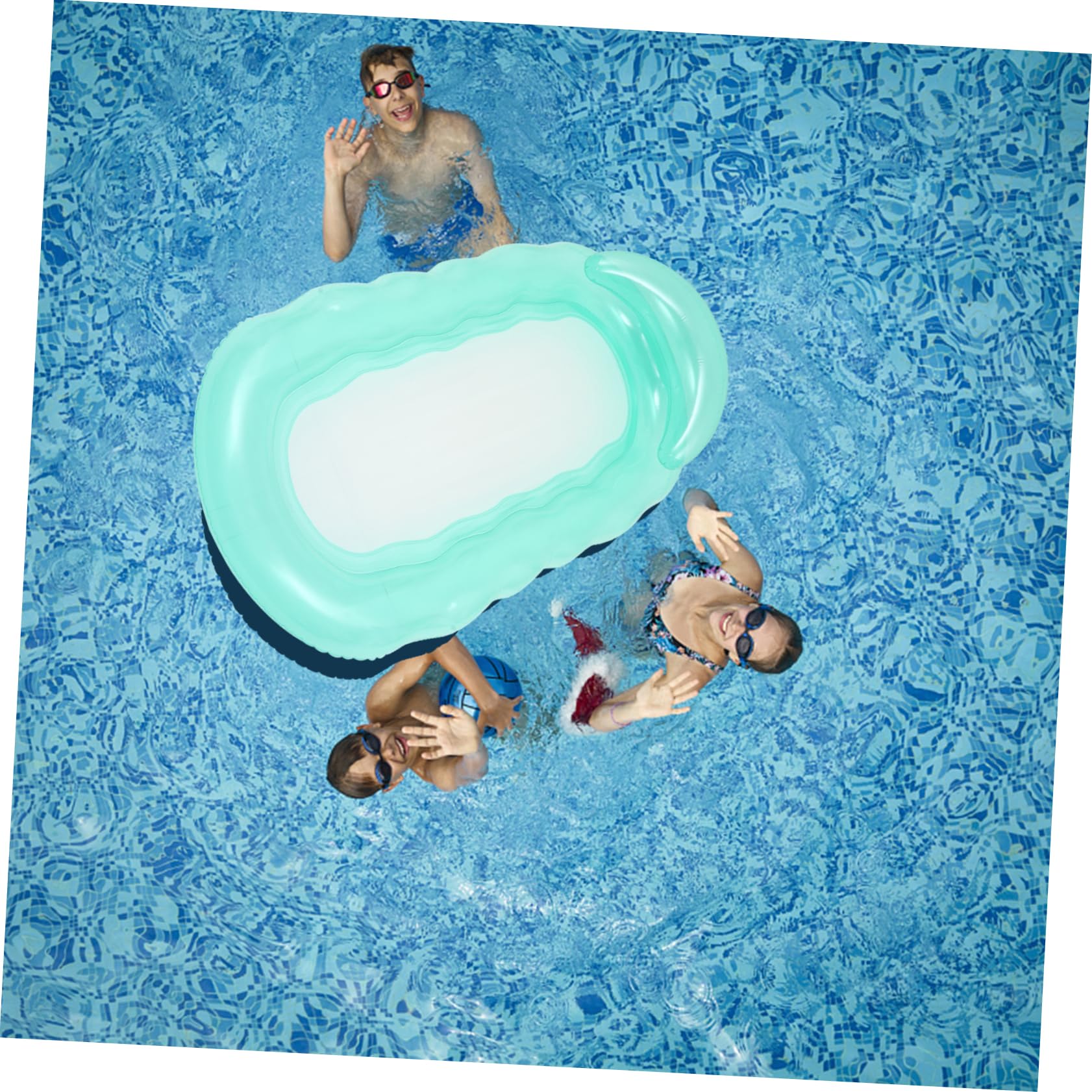 WOONEKY Chaise Longue Flottante À l'eau Tapis Flottant À l'eau Pliable Piscine Hamac Piscine Flotteurs Piscine Tapis Flottant Hamac Flottant À l'eau Respirant Chaise Longue Flottante