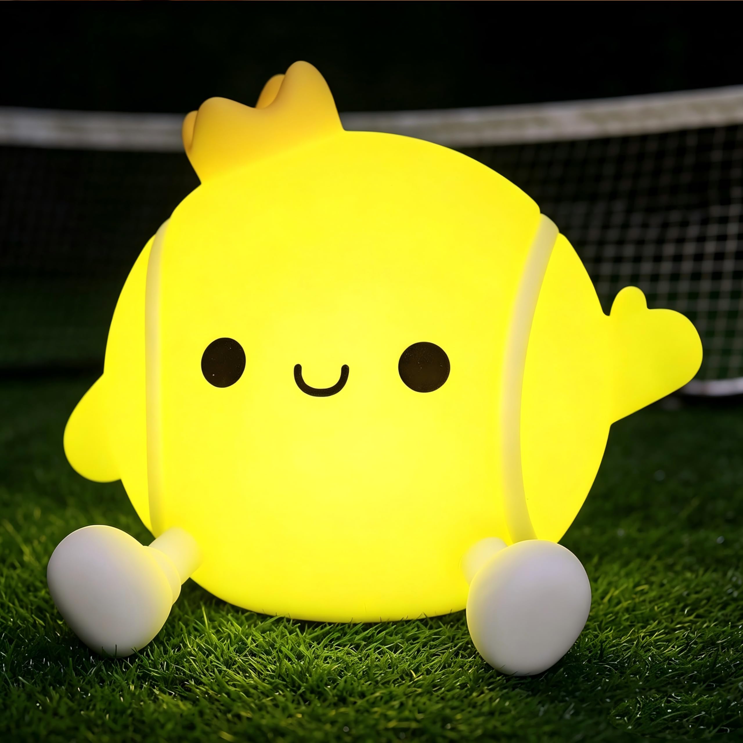 JMG-Myratts Night Light for Kids, Cute Soft Silicone Tennis Lamp, Dimmable Timer Nursery Portable Kawaii Lamps, Bedside Lamp for Baby Toddler Adult[Energy Class G](Tennis-B)