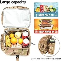Vista 5 de Lonchera táctica para hombres, ampliable, doble cubierta, caja de almuerzo aislada, a prueba de fugas, gran capacidad, bolsa térmica refrigeradora