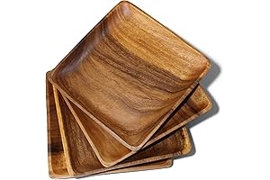 Artisanal Wooden Dinner Plates: Unbreakable, Sustainable Acacia Square Plates