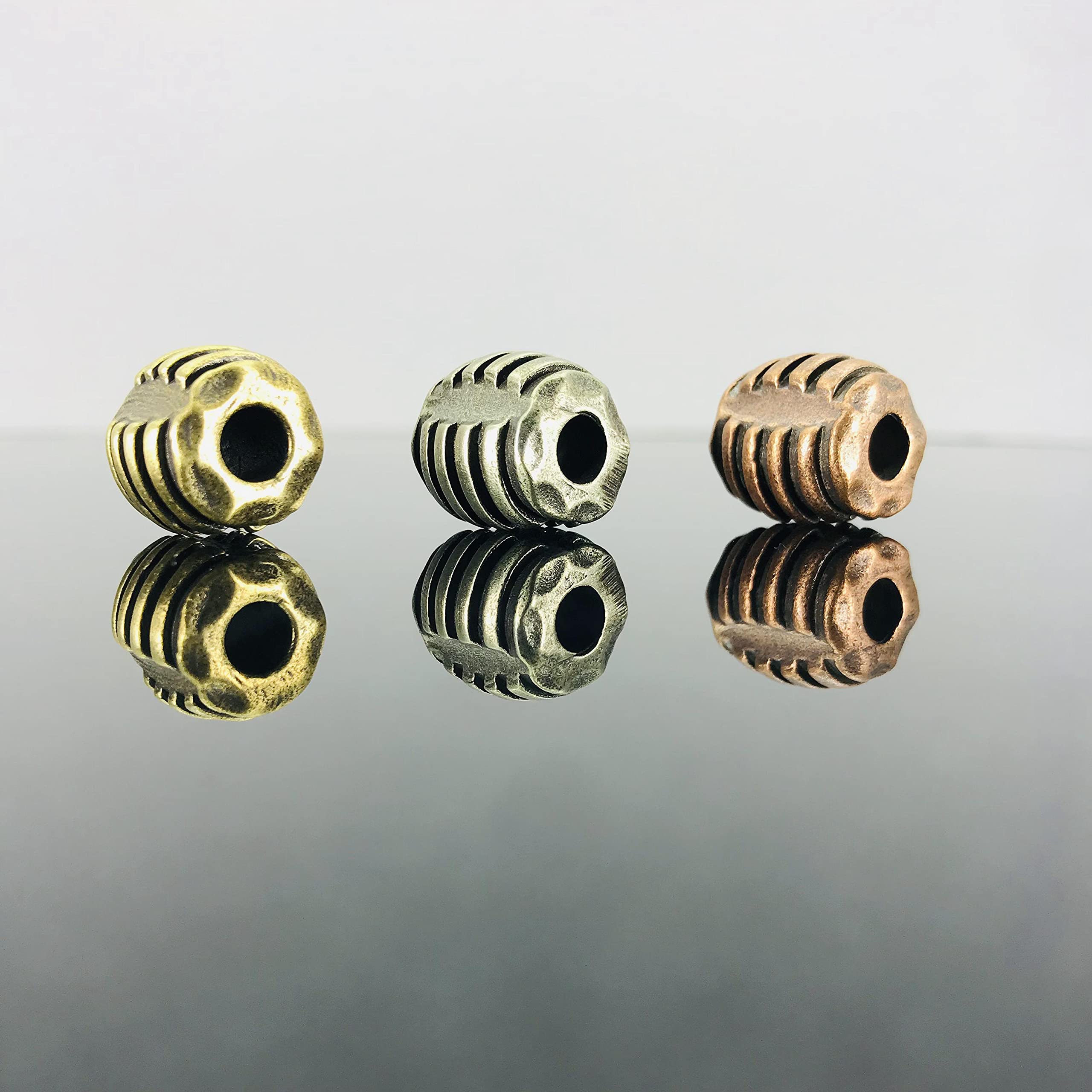 アンティーク 真鍮 ラッキーコイン EDC ビーズ DIY アクセサリー パラコード キーチェーン ビーズ ブレスレット アクセサリ Leather