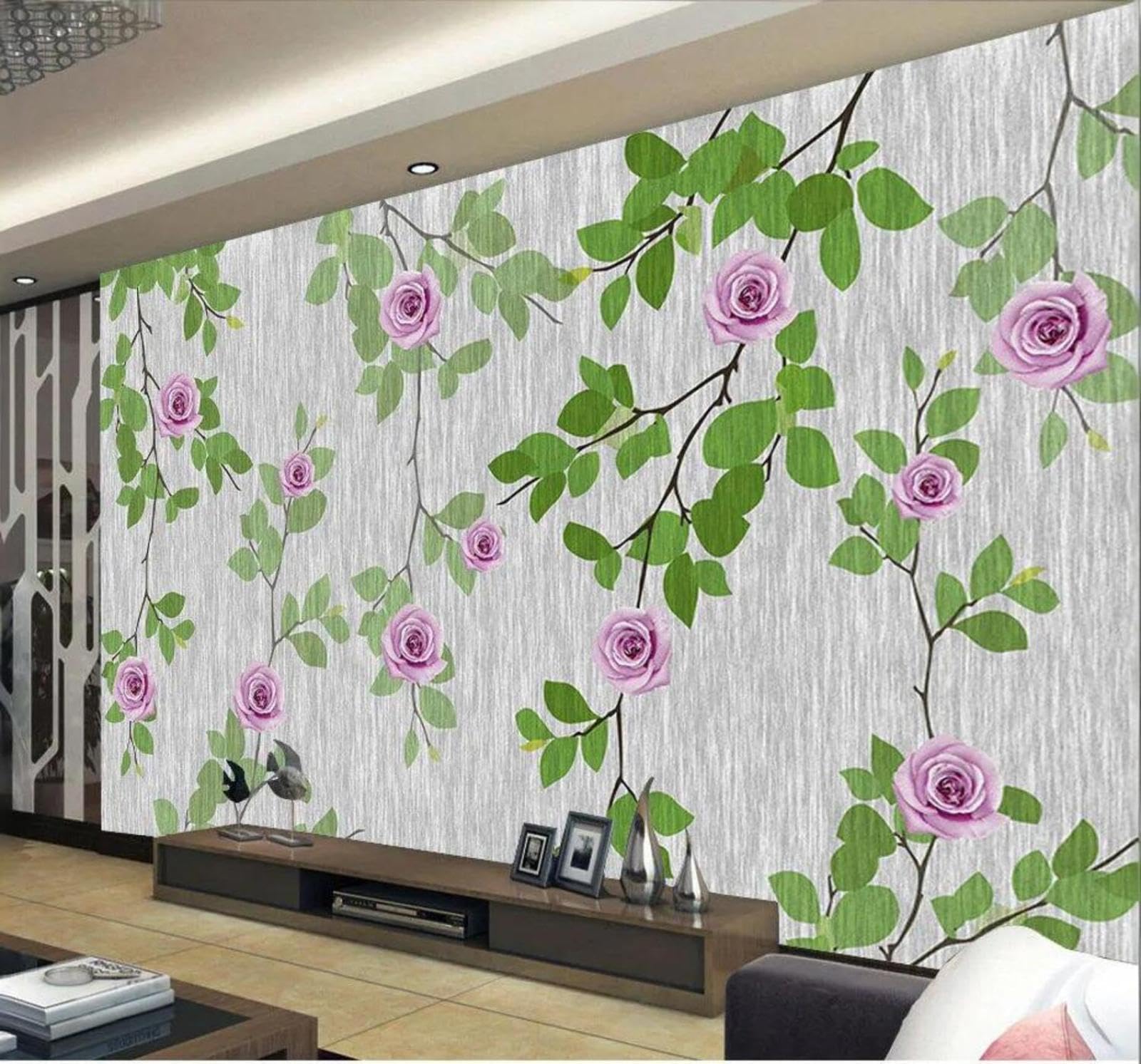 Wallpaper-3D-Xlm 250Cm×170Cm(B×H) Three Dimensional Relief Plants Vines Flowers 3D Wallpaper Easy Install Feature Office Living Room Sofa Bedroom Tv Background Wall Decoration-250Cm×170Cm