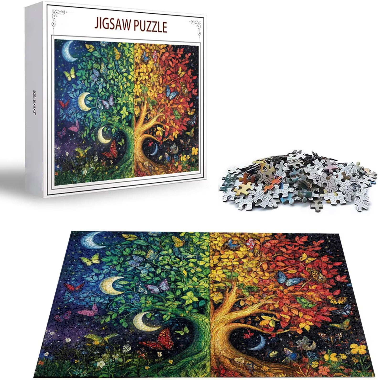 Puzzle 2000 Pezzi, 3 4 5 Anni Puzzle Cielo stellato 6 7 8 Anni Giochi Educativi Sostenibili Con Motivi Per Adulti Da Gioco in Legno Di Alta Qualità Jigsaw Albero per Gioco Familiare, Regalo H-7502