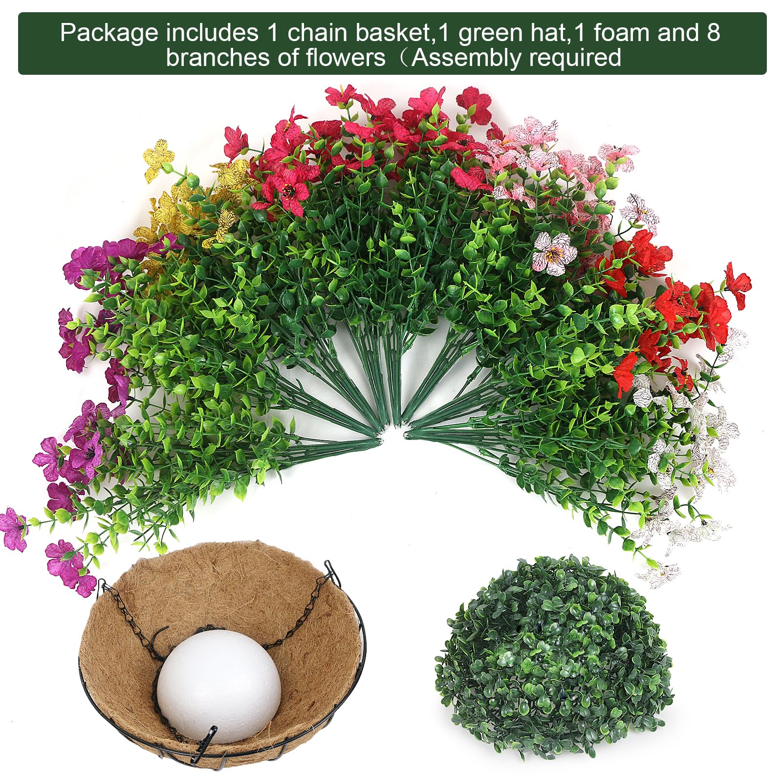 Fiori Artificiali Per Esterno LARDUX Cestini Artificiali Da Appendere
