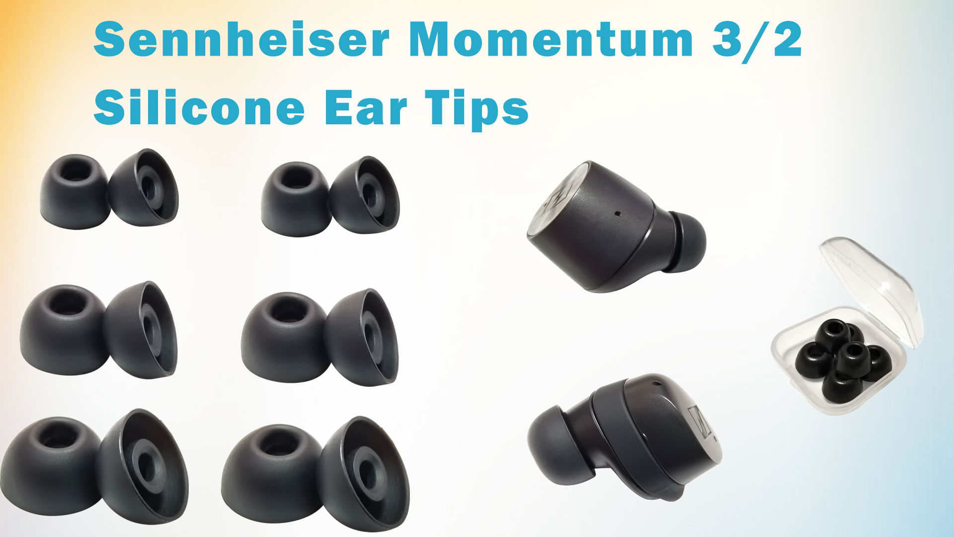 Amazon.com: Silicone Ear Tips for Sennheiser Momentum 3 TWS- 6