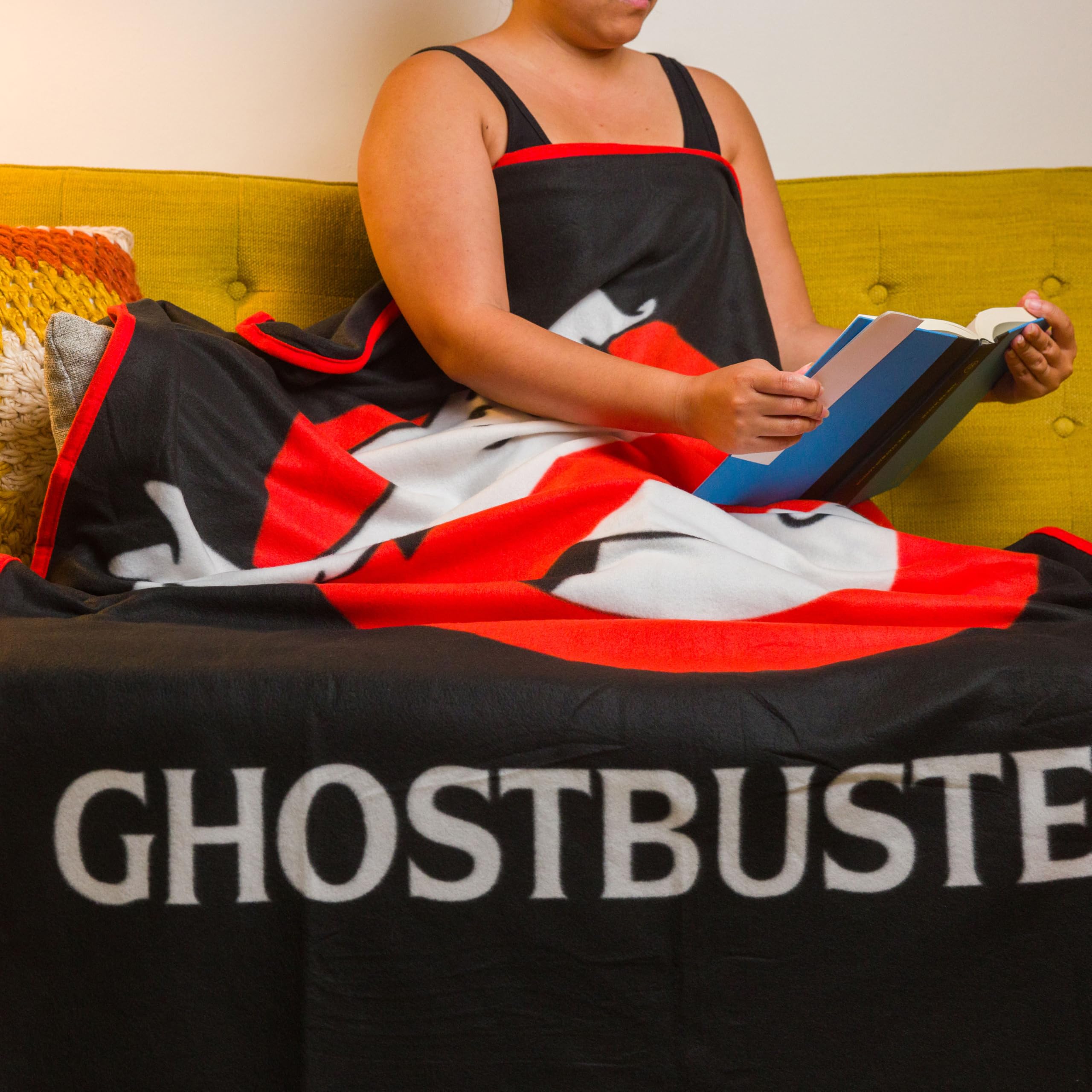 Silver Buffalo Fleece-Überwurf, Ghostbusters No Ghost Movie Logo, 114,3 x 152,4 cm, weiche und gemütliche Decke, 180 g/m²