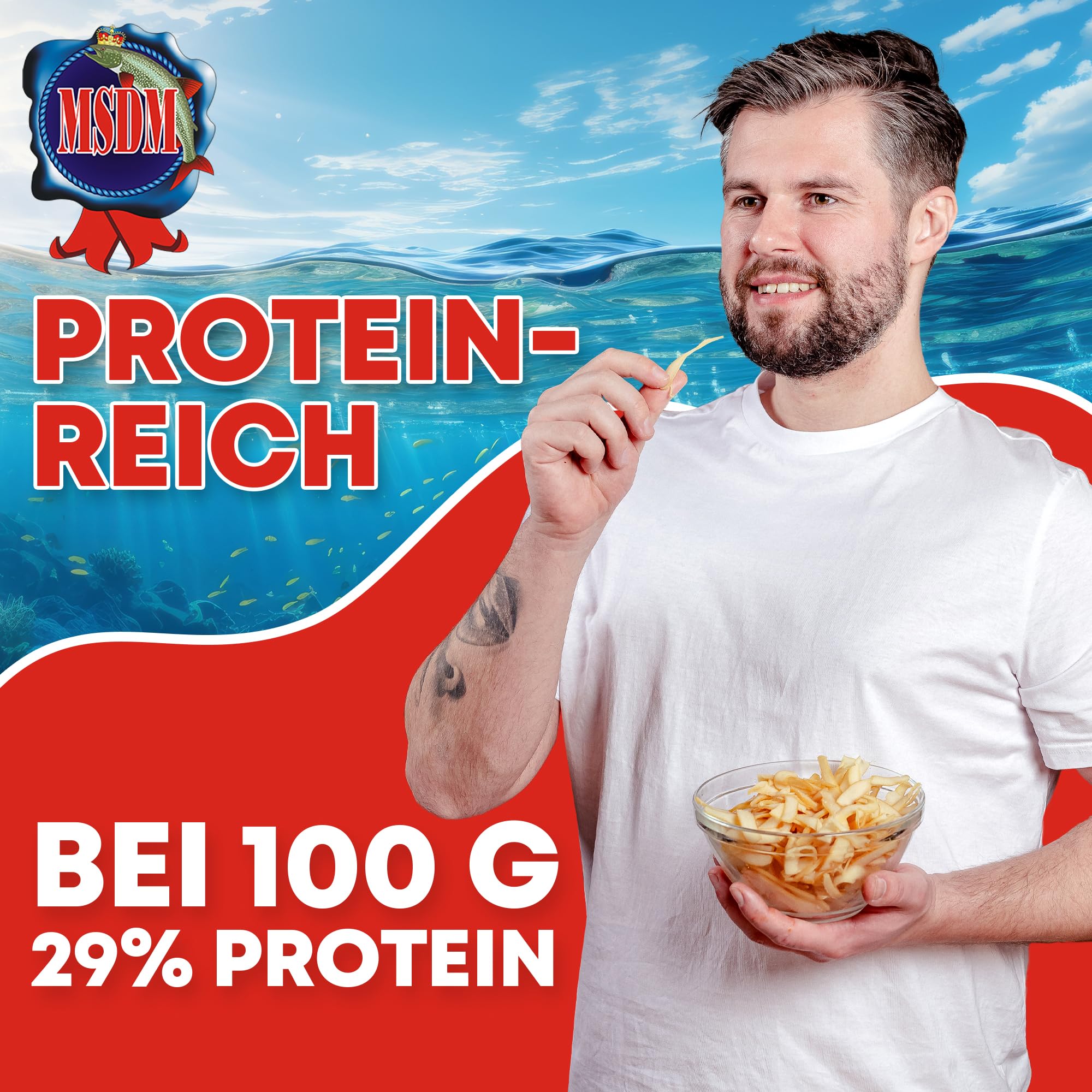 Tintenfisch Smoked (1kg XXL Pack) Fisch Jerky I High Protein I Snacks I Trockenfisch Omega 3 I Beef Jerky, Trockenfleisch & Chips Alternative