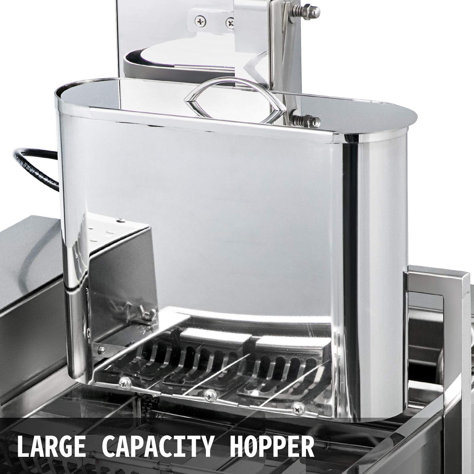 Macchina per fare ciambelle completamente automatica Macchina per fare ciambelle automatica commerciale a 4 file da 2000 W con tramoggia da 5,5 litri, friggitrice per ciambelle a vibrazione automatica