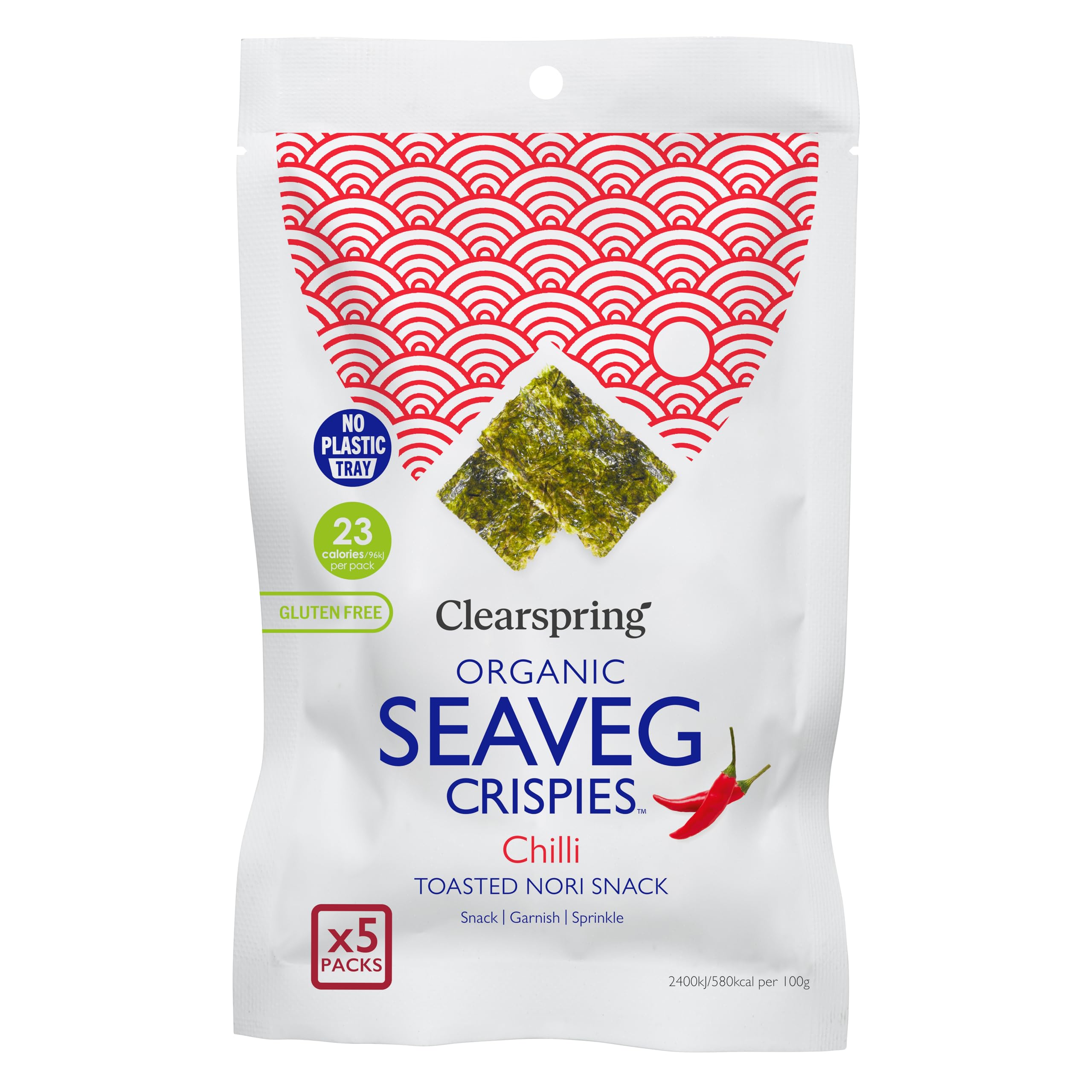 Clearspring Chilli - Organic Seaveg Crispies Multipack (TRAYLESS) 20g