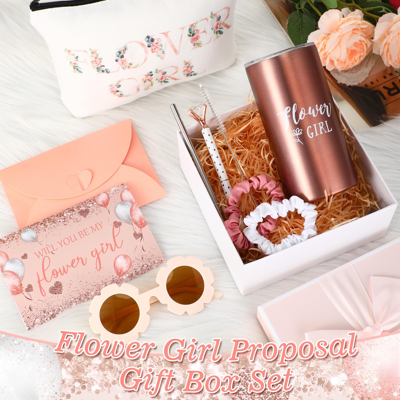 Blumenmädchen-Geschenkset Mit Tassen, Sonnenbrille & Mehr – Komplett In Lila-weiß