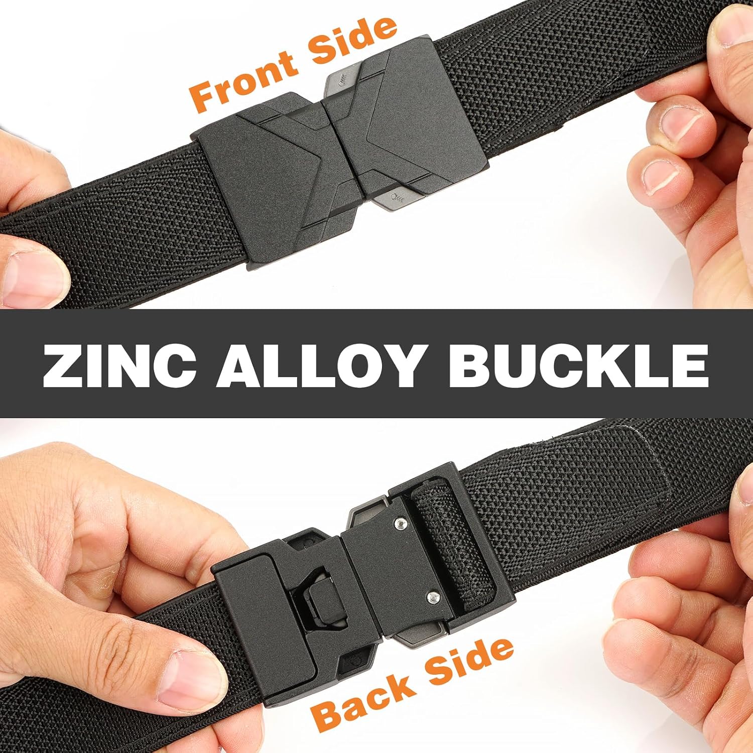 Mens Elastic Nylon Webbing Belt Quick Release Removable Alloy Buckle Adjustable Comfortale Waist Belt