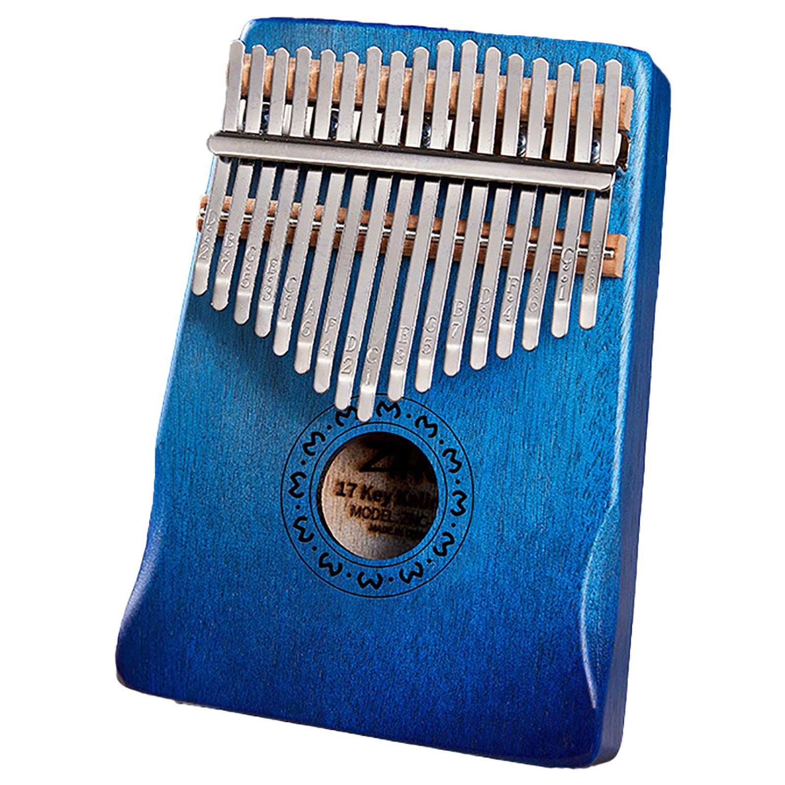 17-Key Kalimba Thumb Piano, Mahogany Gradient Kalimba, Mbira Portable Sanza Xylophone, Piano Dedo Para Amantes De La Música, (18 Cm X 13 Cm) Gradient blue